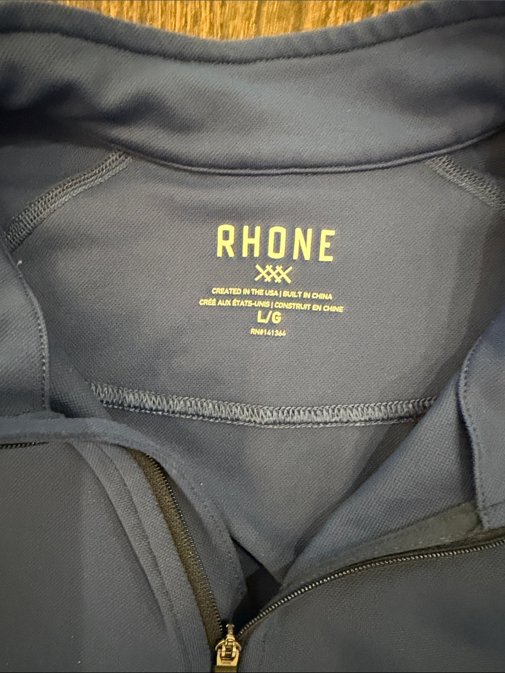 Men’s RHONE Navy Half-Zip Performance Pullover - Picture 5 of 7